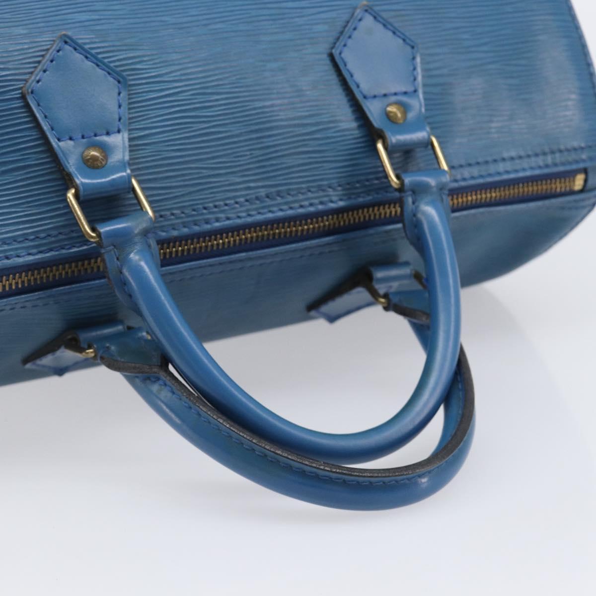 LOUIS VUITTON Epi Speedy 35 Hand Bag Toledo Blue M42995 LV Auth BA15651