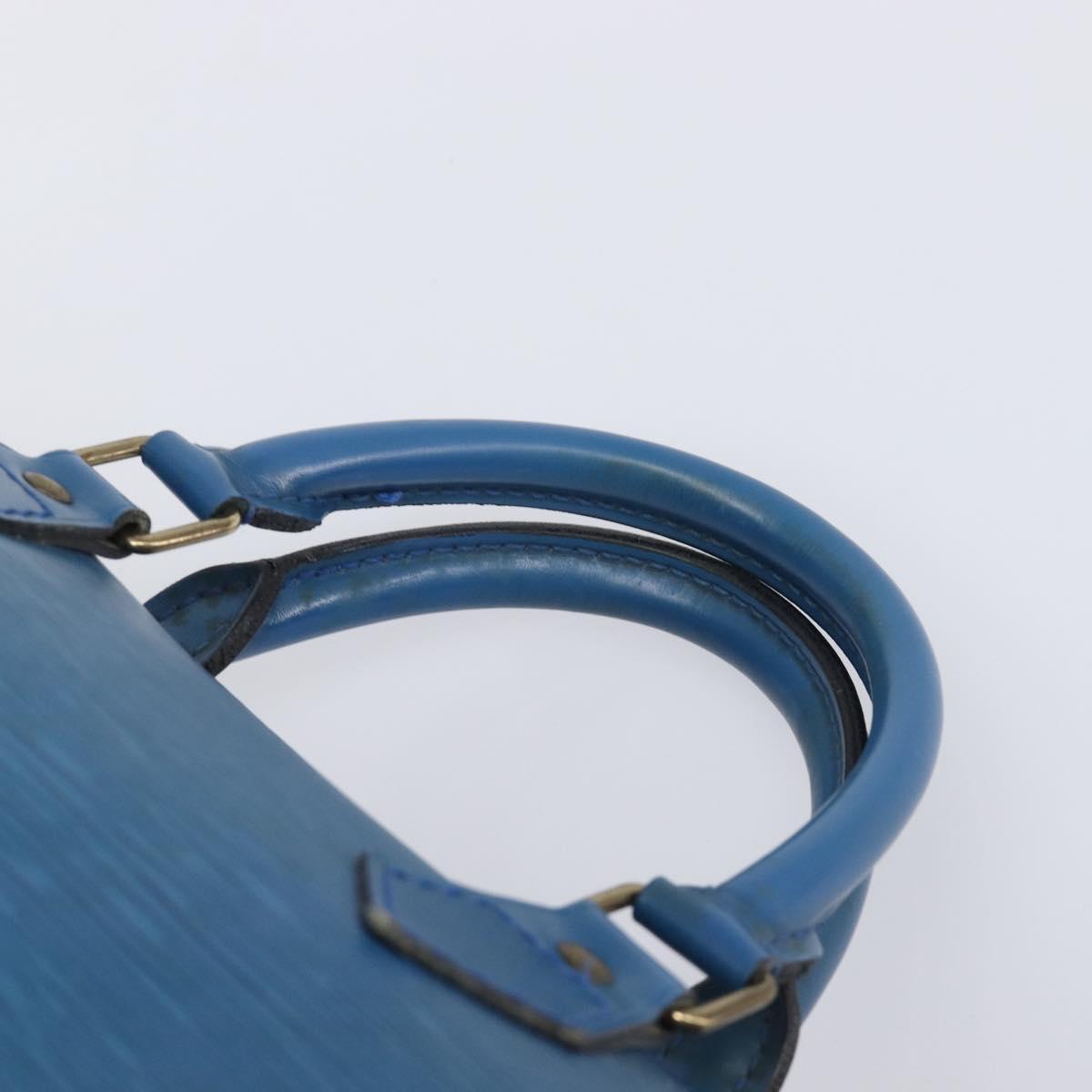 LOUIS VUITTON Epi Speedy 35 Hand Bag Toledo Blue M42995 LV Auth BA15651