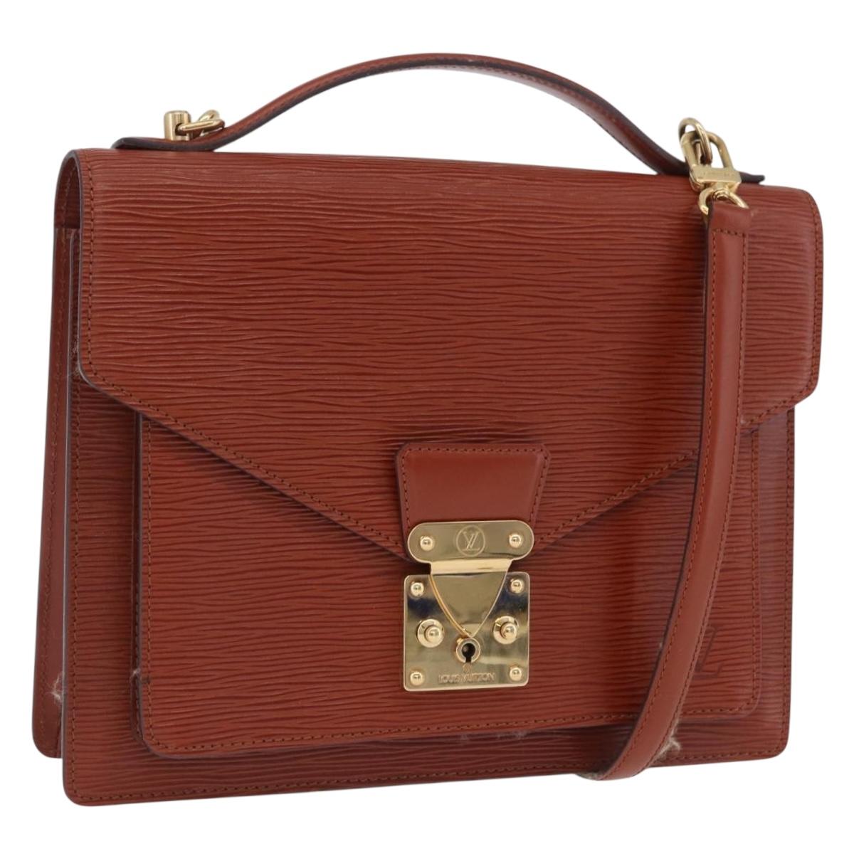 LOUIS VUITTON Epi Monceau 28 Hand Bag Brown M52123 LV Auth BA15652