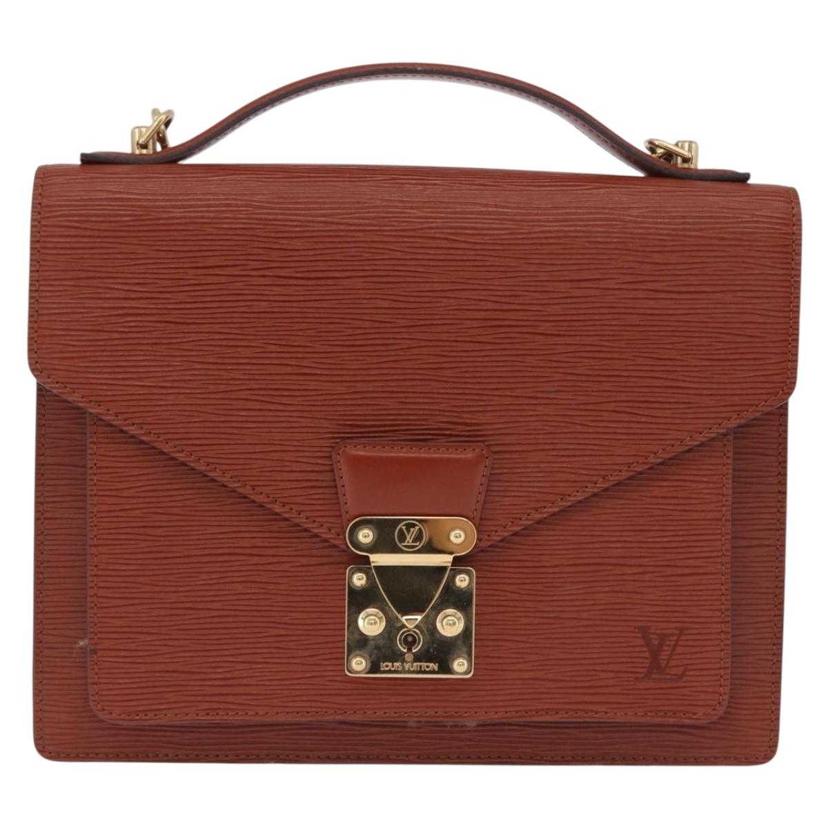 LOUIS VUITTON Epi Monceau 28 Hand Bag Brown M52123 LV Auth BA15652