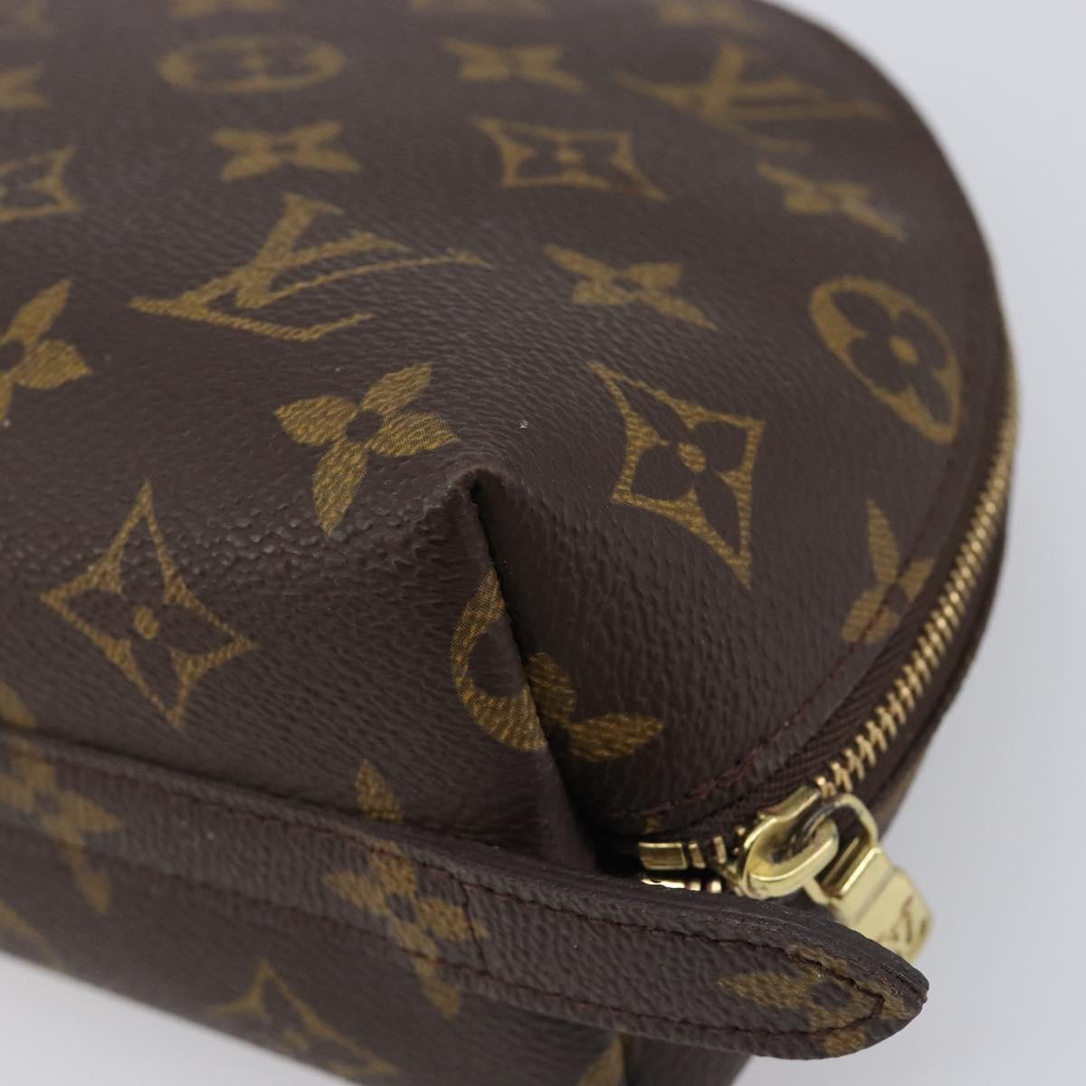 LOUIS VUITTON Monogram Trousse Demi Ronde Cosmetic Pouch M47520 LV Auth BA15653