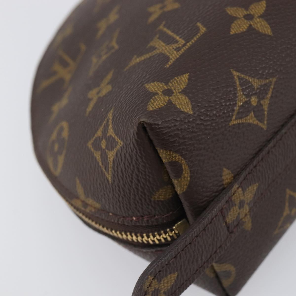LOUIS VUITTON Monogram Trousse Demi Ronde Cosmetic Pouch M47520 LV Auth BA15653