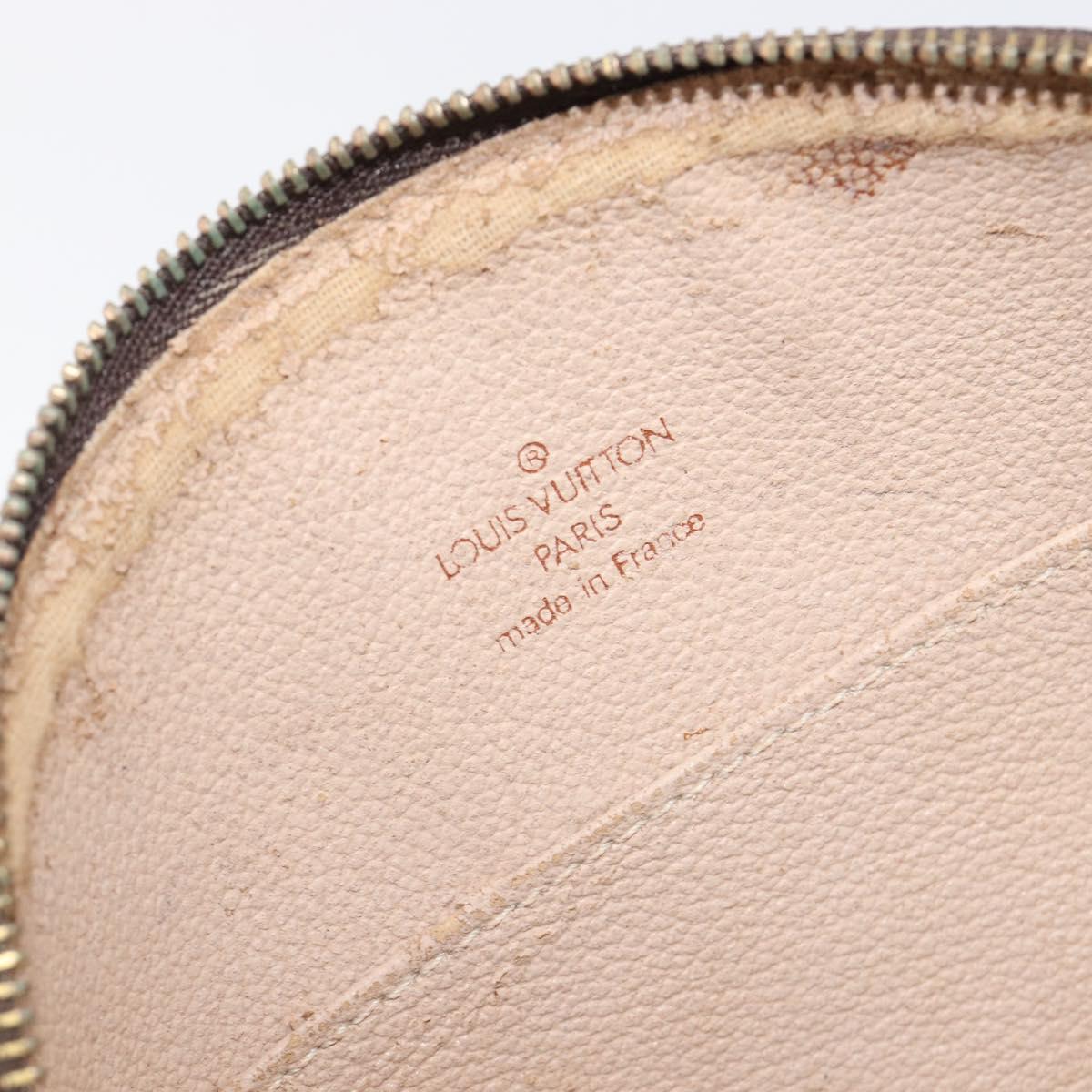 LOUIS VUITTON Monogram Trousse Demi Ronde Cosmetic Pouch M47520 LV Auth BA15653