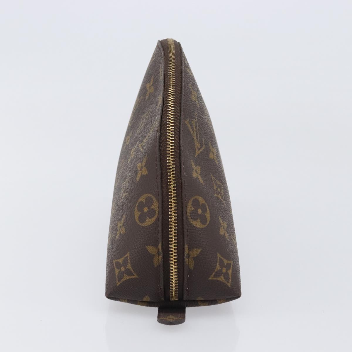 LOUIS VUITTON Monogram Trousse Demi Ronde Cosmetic Pouch M47520 LV Auth BA15653