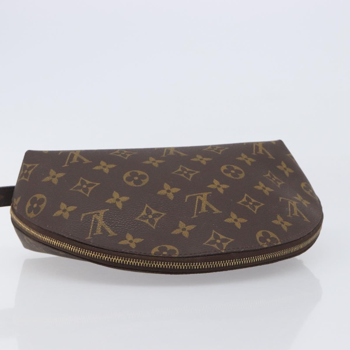 LOUIS VUITTON Monogram Trousse Demi Ronde Cosmetic Pouch M47520 LV Auth BA15653
