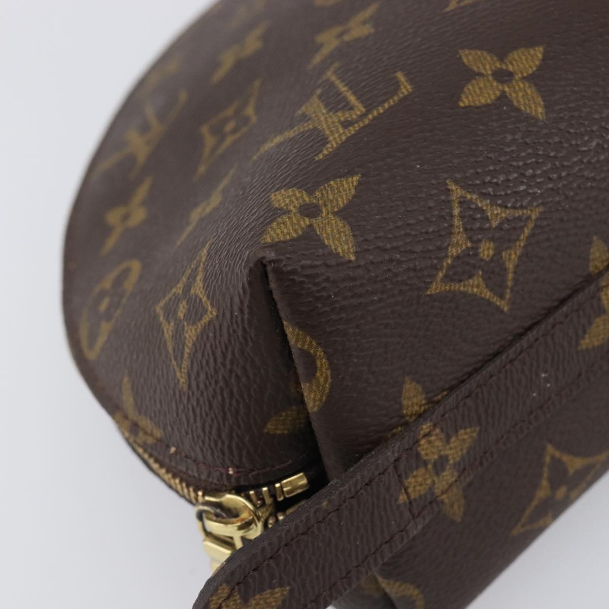 LOUIS VUITTON Monogram Trousse Demi Ronde Cosmetic Pouch M47520 LV Auth BA15653