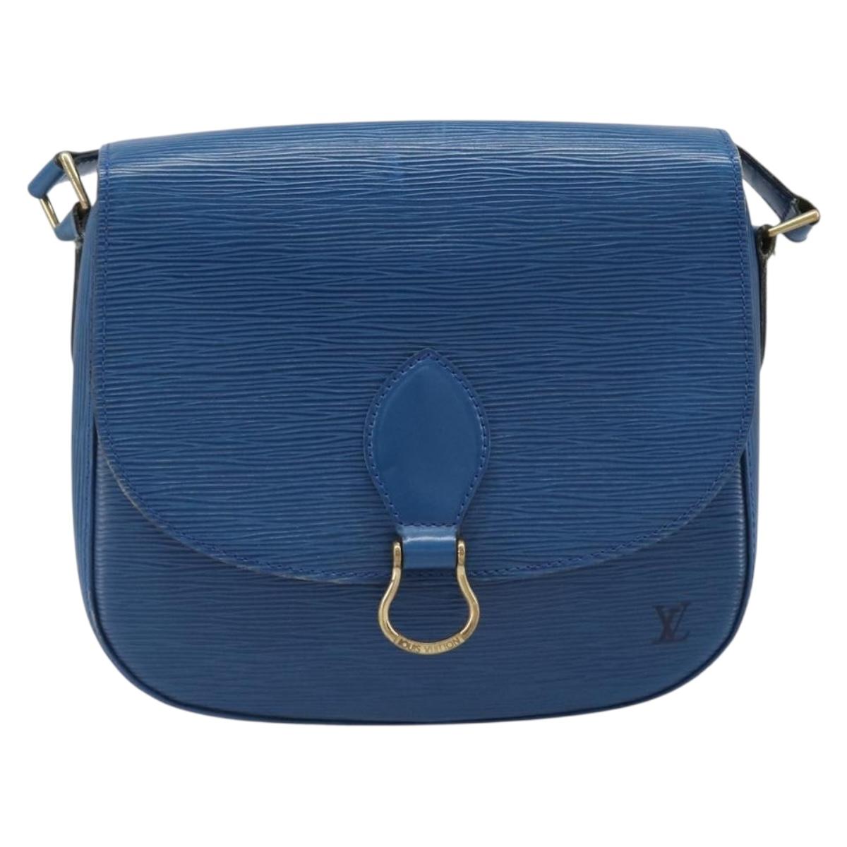 LOUIS VUITTON Epi Saint Cloud GM Shoulder Bag Toledo Blue M52195 LV Auth BA15654
