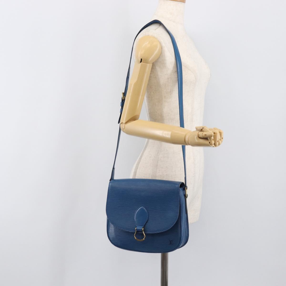 LOUIS VUITTON Epi Saint Cloud GM Shoulder Bag Toledo Blue M52195 LV Auth BA15654
