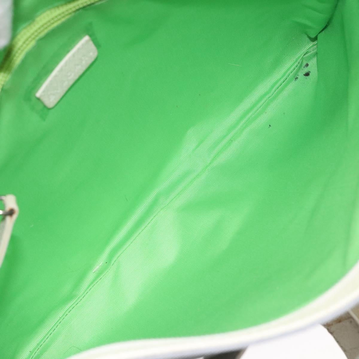 BVLGARI Logo Mania Shoulder Bag Nylon Light Blue Silver Auth BA1566