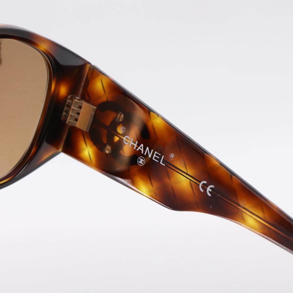 CHANEL Tortoise Pattern Sunglasses plastic Brown CC Auth BA15667