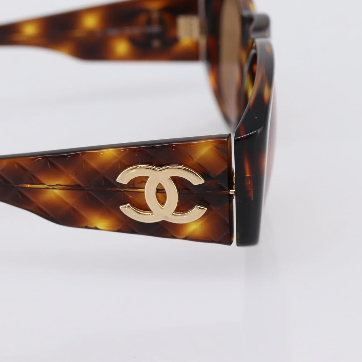 CHANEL Tortoise Pattern Sunglasses plastic Brown CC Auth BA15667