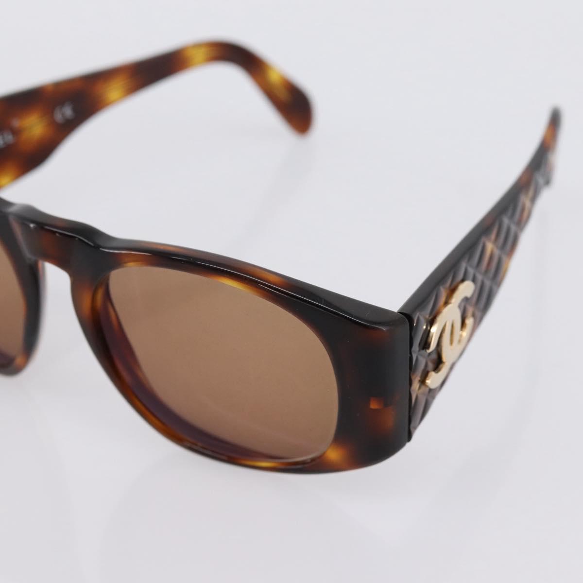 CHANEL Tortoise Pattern Sunglasses plastic Brown CC Auth BA15667