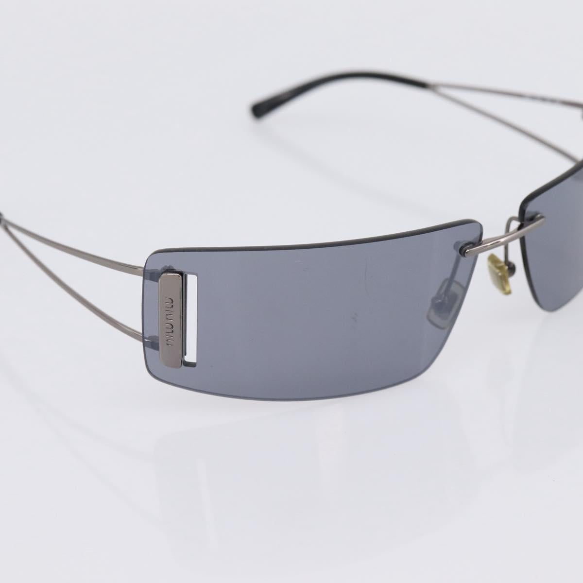 Miu Miu Rimless Sunglasses metal Black Auth BA15669V