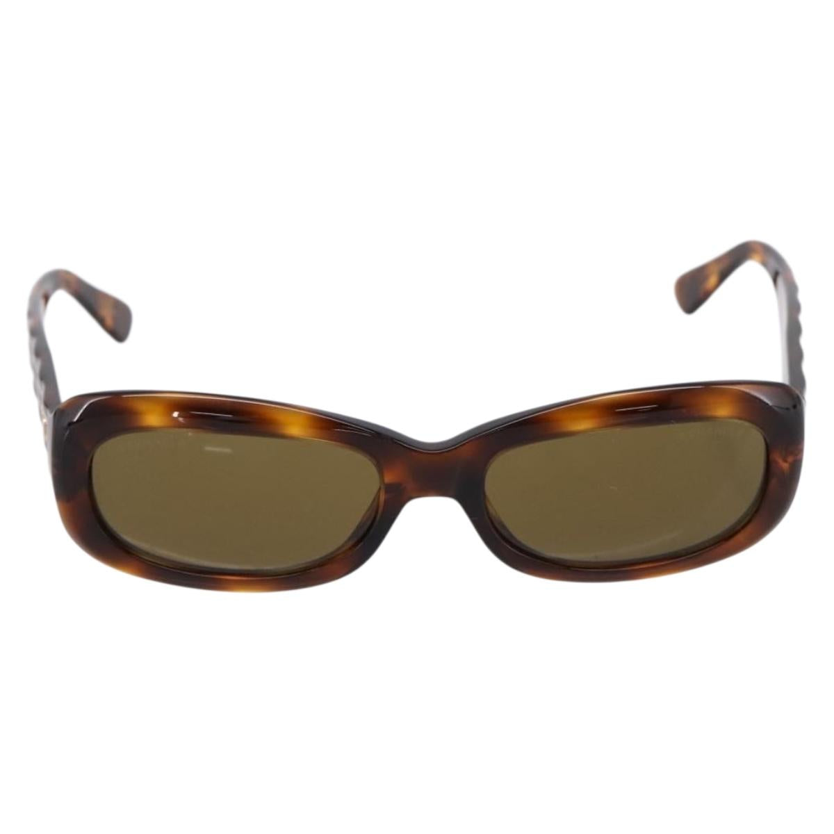 CHANEL Tortoise Pattern Sunglasses plastic Brown CC Auth BA15672