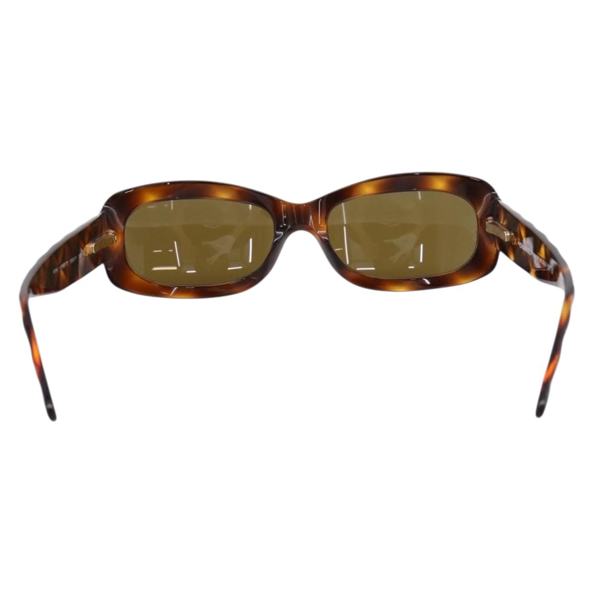 CHANEL Tortoise Pattern Sunglasses plastic Brown CC Auth BA15672