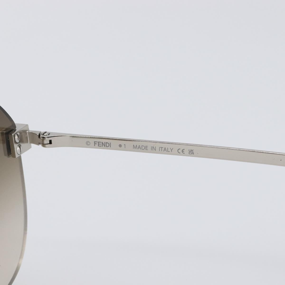 FENDI Rimless Sunglasses metal Black Auth BA15677M