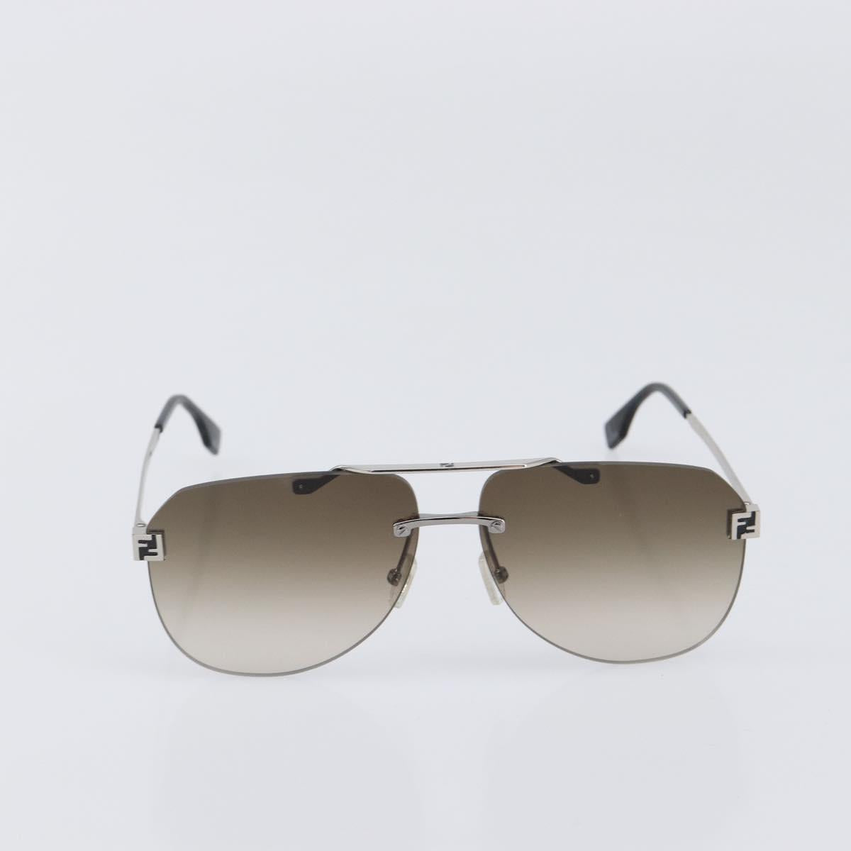 FENDI Rimless Sunglasses metal Black Auth BA15677M