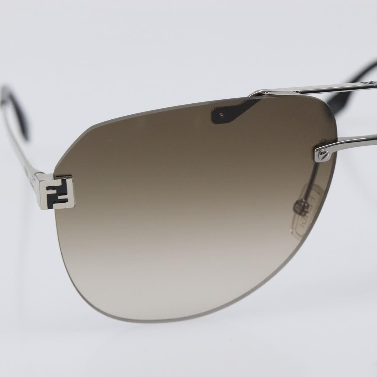 FENDI Rimless Sunglasses metal Black Auth BA15677M
