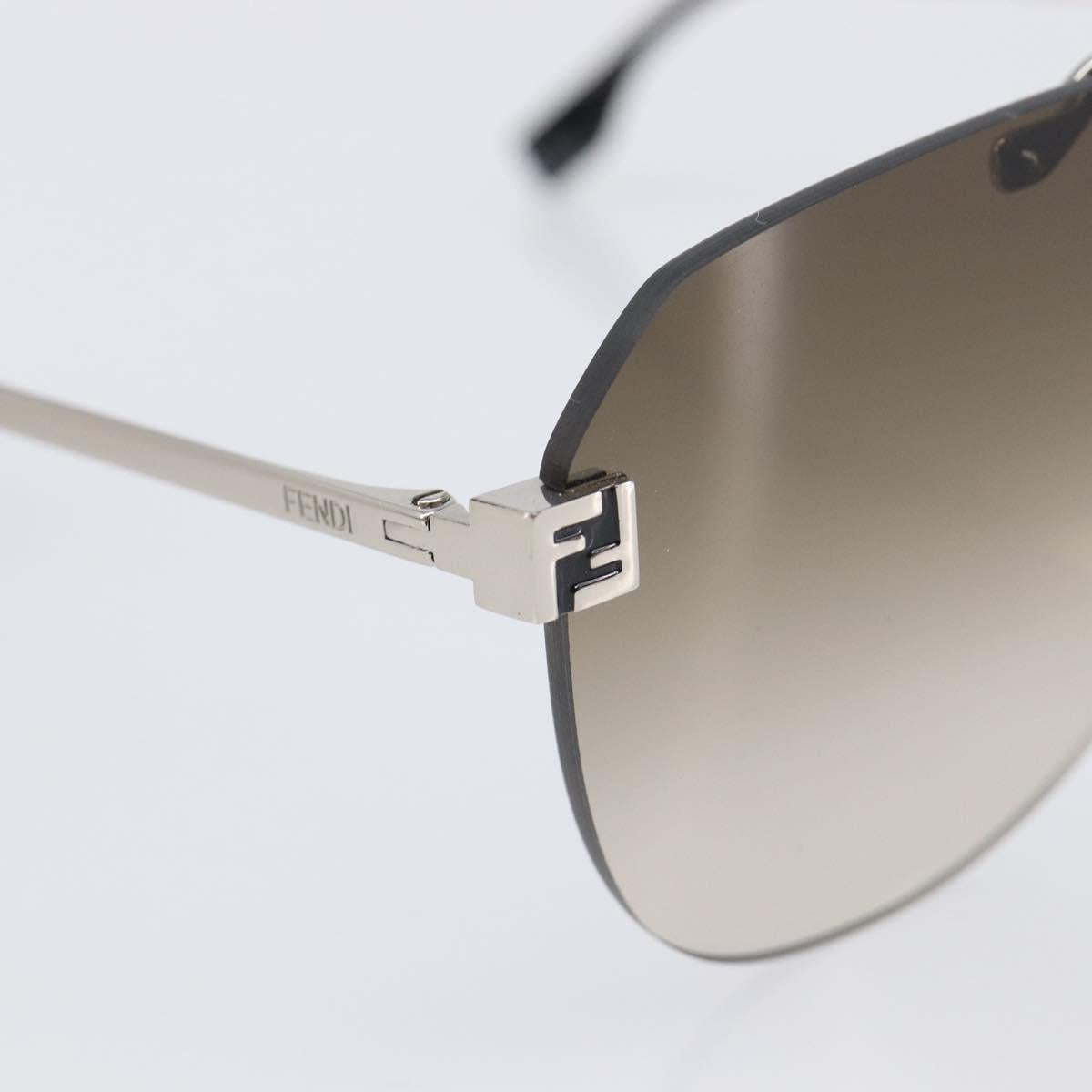 FENDI Rimless Sunglasses metal Black Auth BA15677M