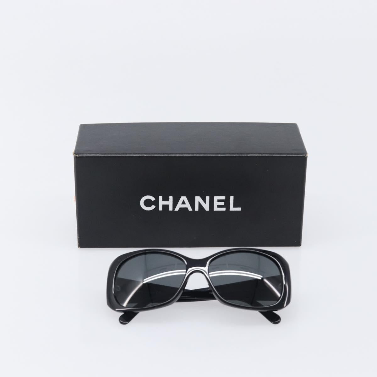 CHANEL Sunglasses plastic Black CC Auth BA15678V