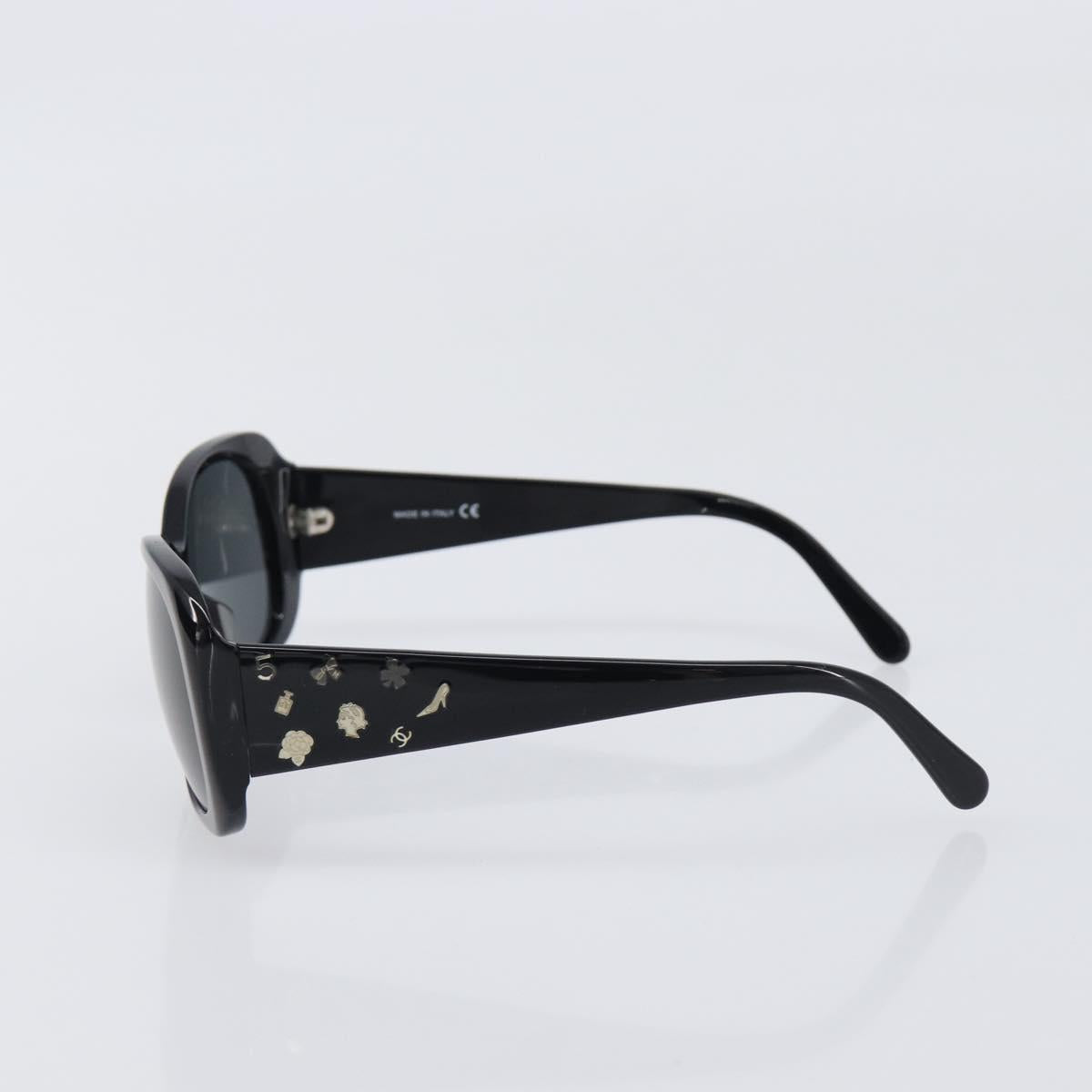 CHANEL Sunglasses plastic Black CC Auth BA15678V