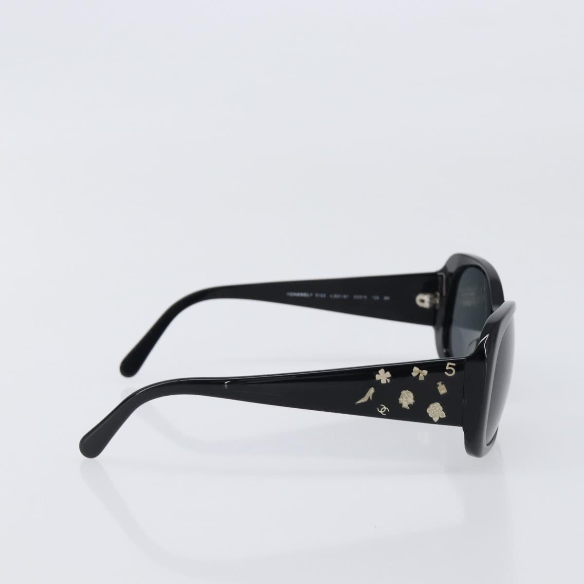CHANEL Sunglasses plastic Black CC Auth BA15678V
