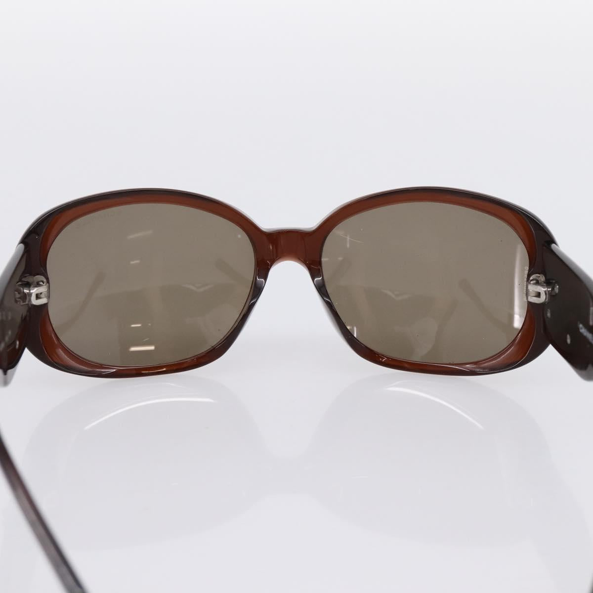 CHANEL Camelia Sunglasses plastic Brown CC Auth BA15680