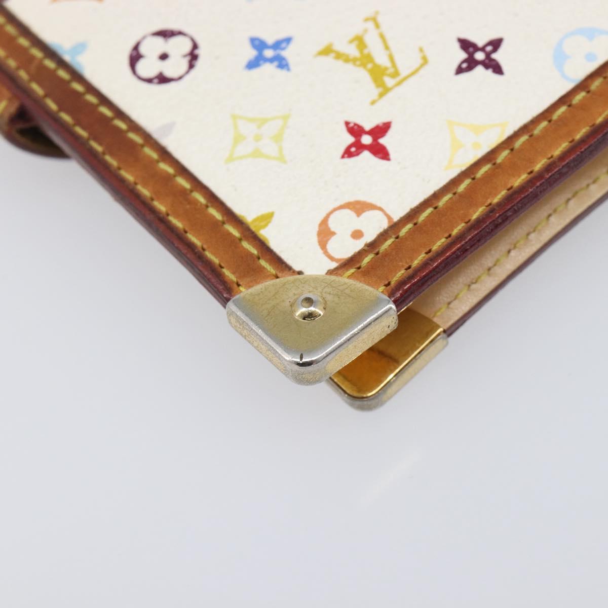 LOUIS VUITTON Monogram Multicolor Agenda PM White R21074 LV Auth BA15692