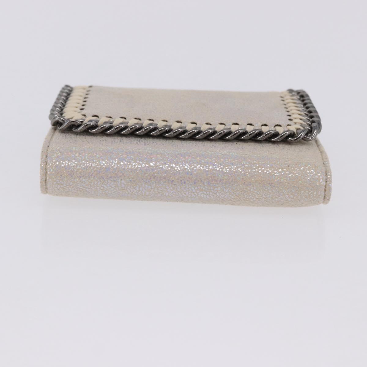 Stella MacCartney Falabella Trifold Wallet Suede Silver 540021 Auth BA15693V