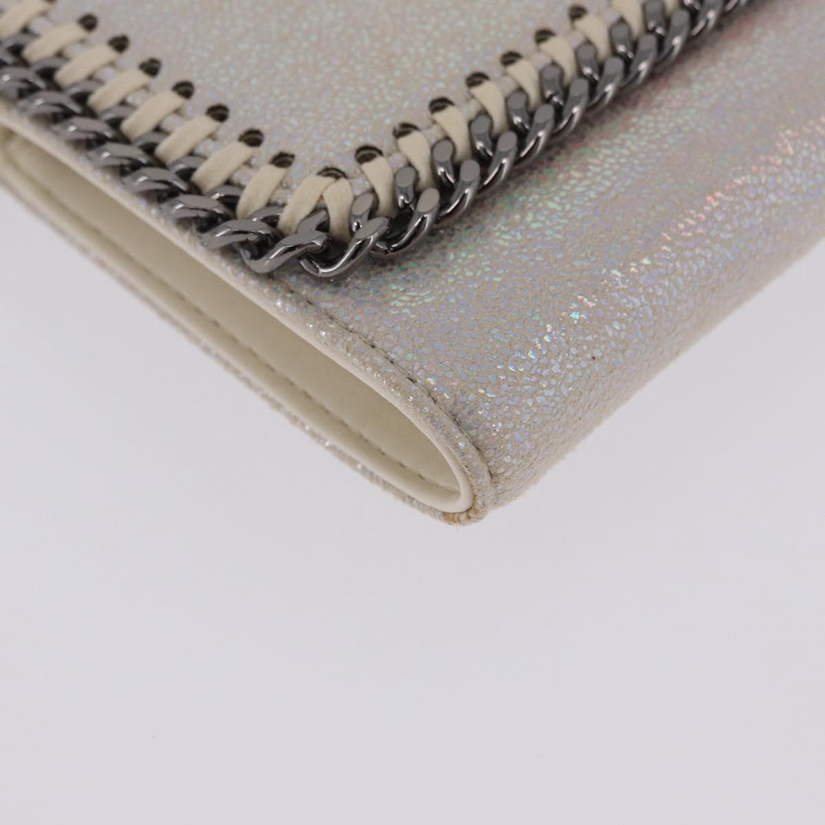 Stella MacCartney Falabella Trifold Wallet Suede Silver 540021 Auth BA15693V
