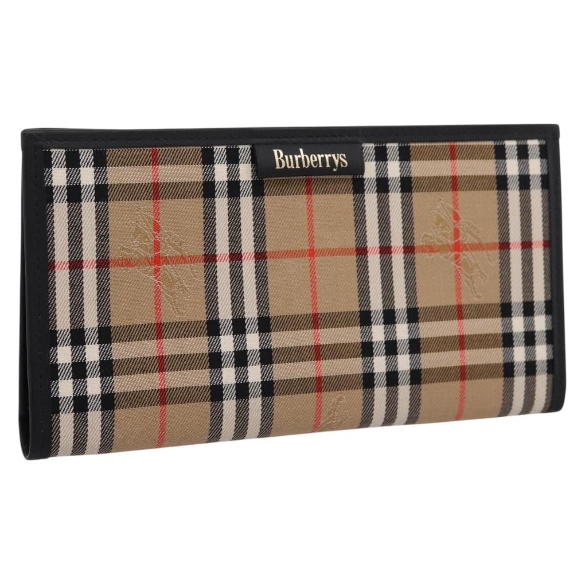 Burberrys Nova Check Planner Canvas Beige Auth BA15694