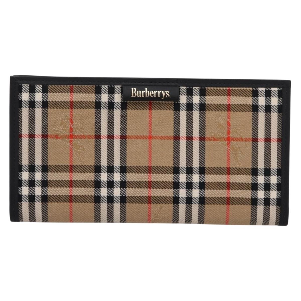 Burberrys Nova Check Planner Canvas Beige Auth BA15694