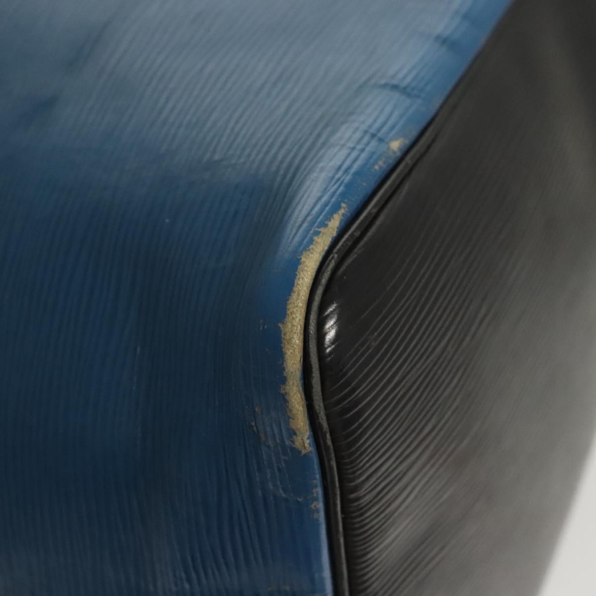 LOUIS VUITTON Epi Petit Noe Shoulder Bag Bicolor Black Blue M44152 Auth BA1570