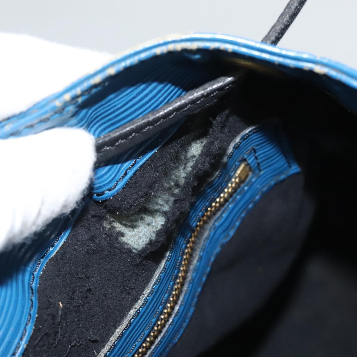 LOUIS VUITTON Epi Petit Noe Shoulder Bag Bicolor Black Blue M44152 Auth BA1570