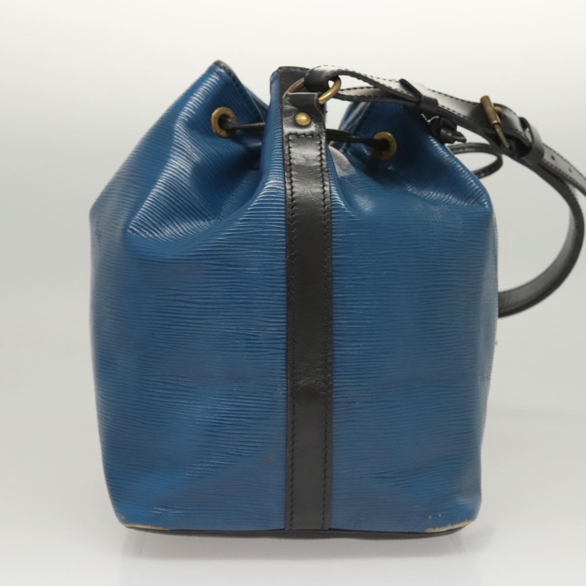 LOUIS VUITTON Epi Petit Noe Shoulder Bag Bicolor Black Blue M44152 Auth BA1570