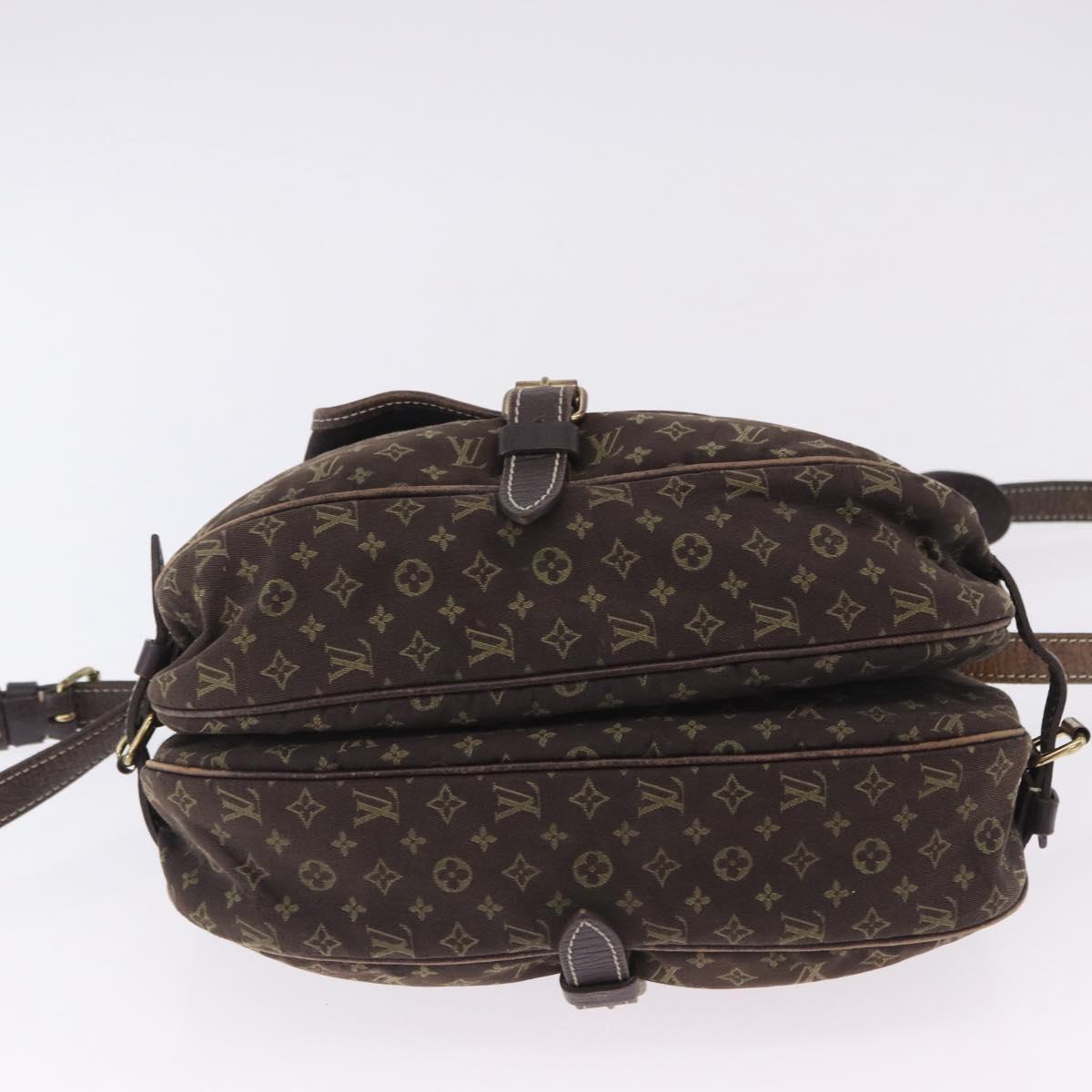 LOUIS VUITTON Monogram Mini Lin Saumur 30 Bag Brown Fuzan M95227 LV Auth BA15702