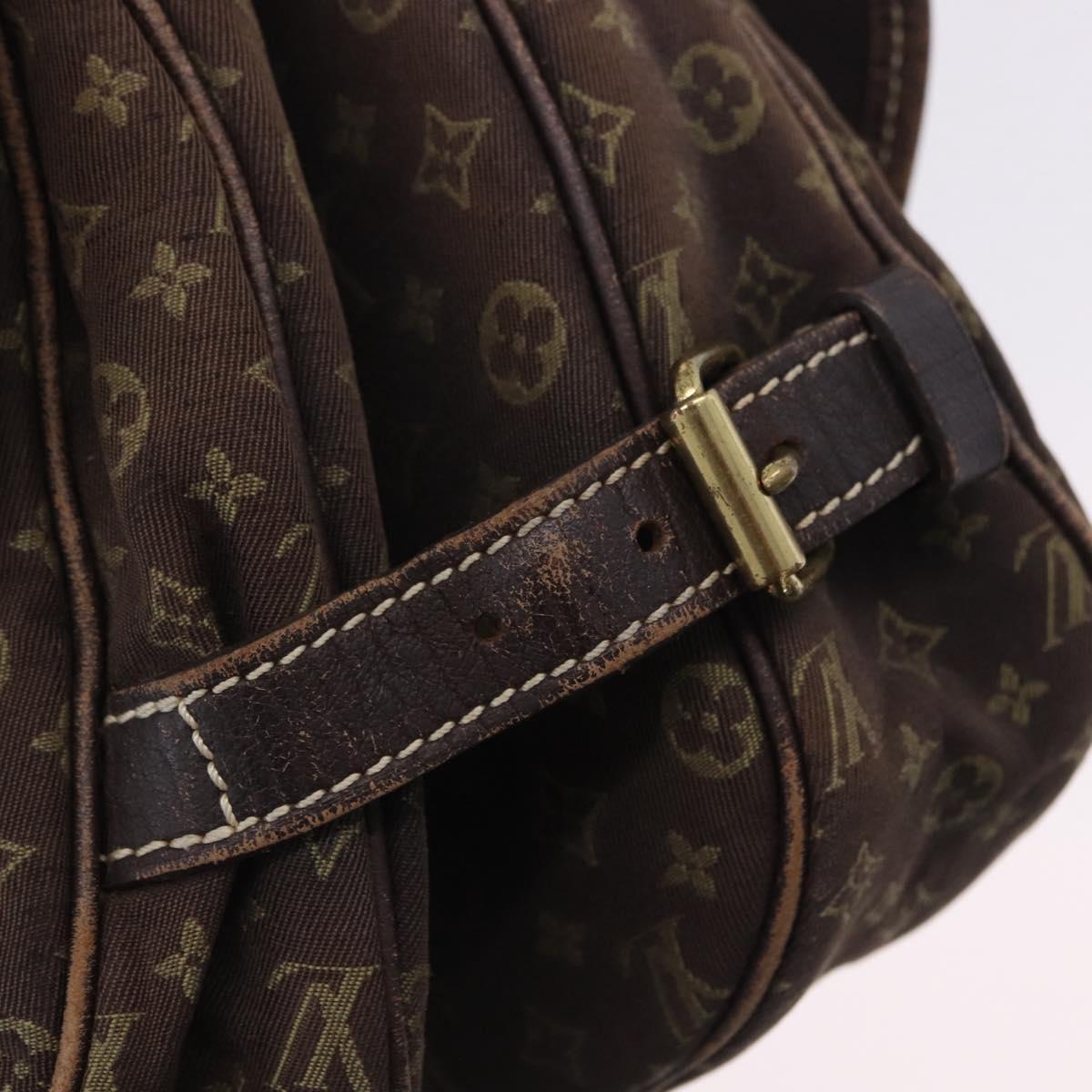 LOUIS VUITTON Monogram Mini Lin Saumur 30 Bag Brown Fuzan M95227 LV Auth BA15702