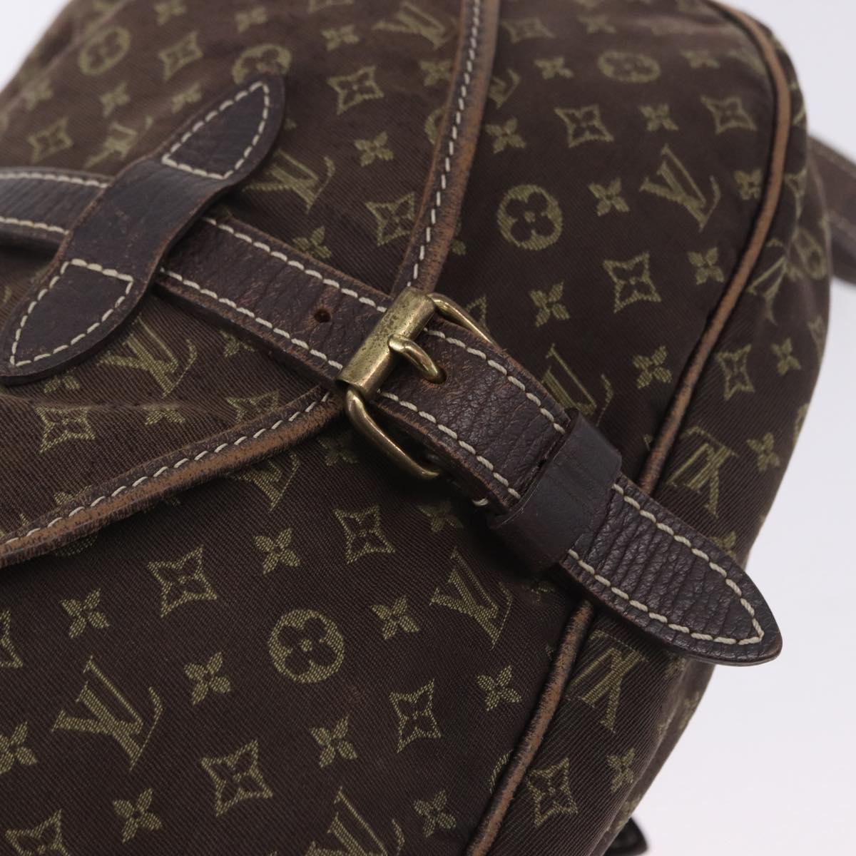 LOUIS VUITTON Monogram Mini Lin Saumur 30 Bag Brown Fuzan M95227 LV Auth BA15702