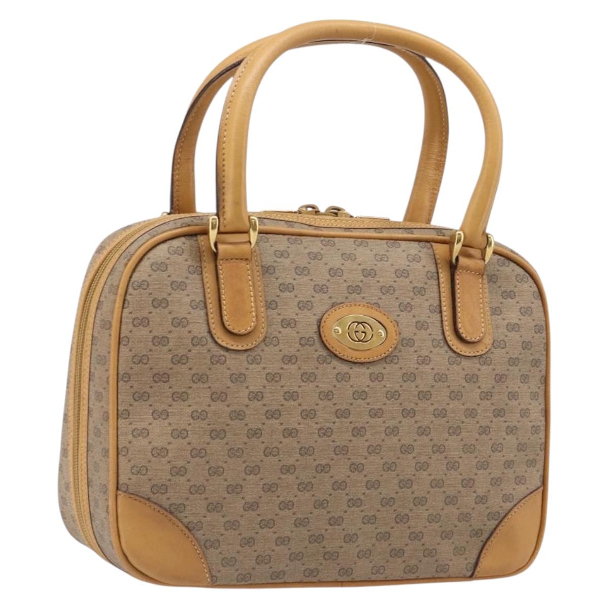 GUCCI Micro GG Supreme Hand Bag PVC Beige Gold 000 39 0030 Auth BA15706