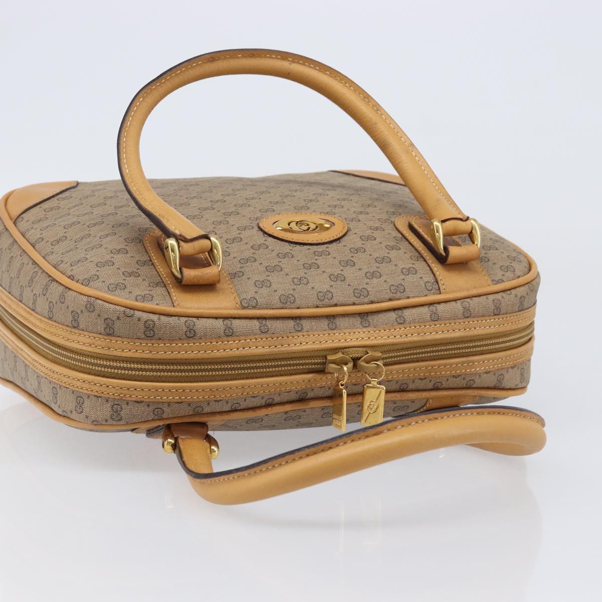 GUCCI Micro GG Supreme Hand Bag PVC Beige Gold 000 39 0030 Auth BA15706
