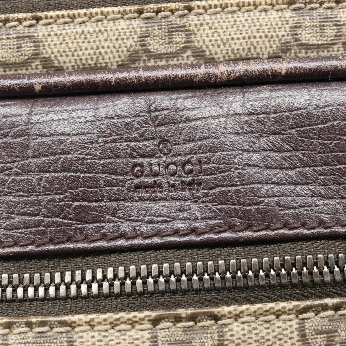 GUCCI GG Supreme Shoulder Bag PVC Beige Silver 114531 Auth BA15711