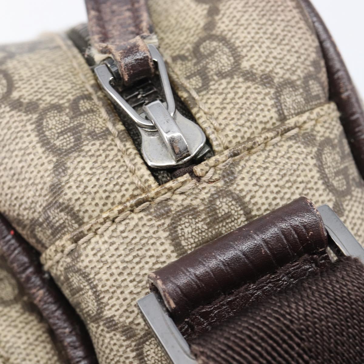 GUCCI GG Supreme Shoulder Bag PVC Beige Silver 114531 Auth BA15711
