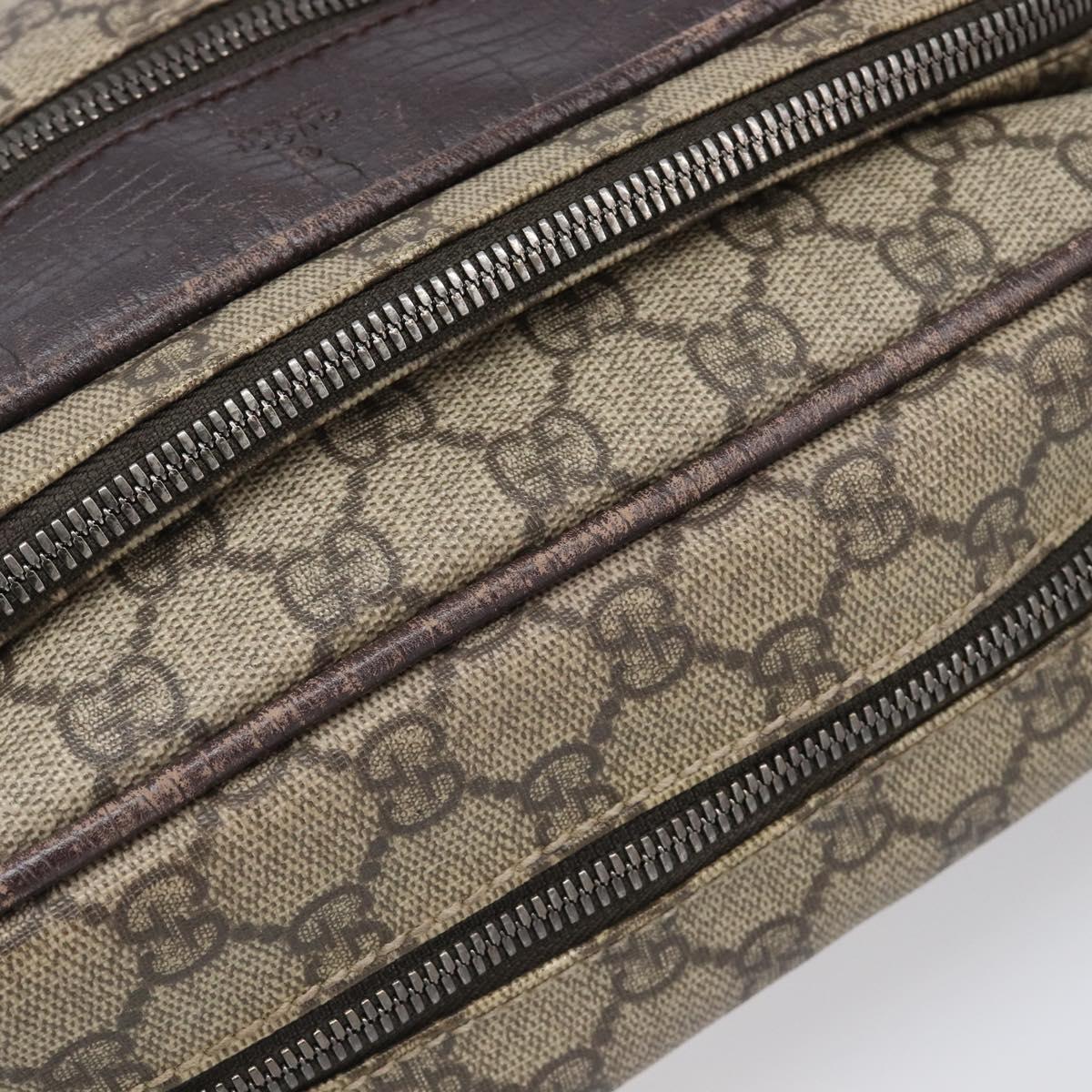 GUCCI GG Supreme Shoulder Bag PVC Beige Silver 114531 Auth BA15711