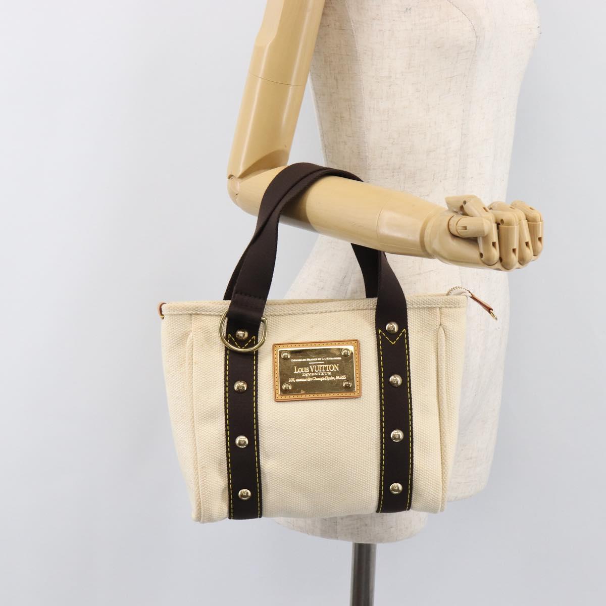 LOUIS VUITTON Antigua Cabas PM Hand Bag Black Beige M40039 LV Auth BA15712