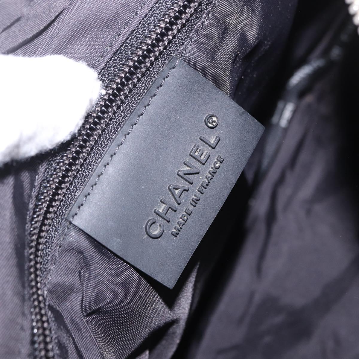 CHANEL Chanel Sports Shoulder Bag Canvas Beige Silver CC Auth BA15714
