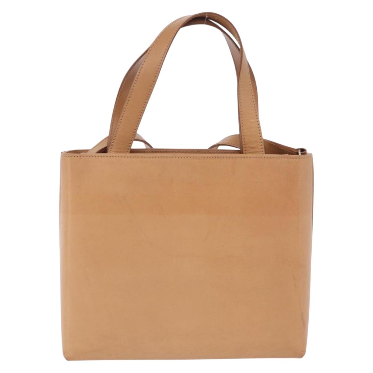 Salvatore Ferragamo Gancini Hand Bag Leather 2way Brown Silver Auth BA15725