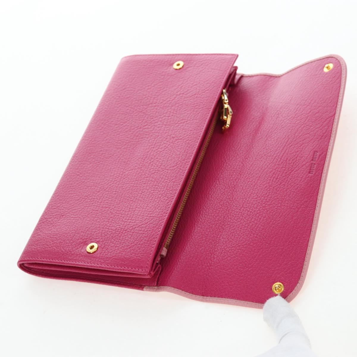 Miu Miu Wallet Leather Pink Auth BA15726V