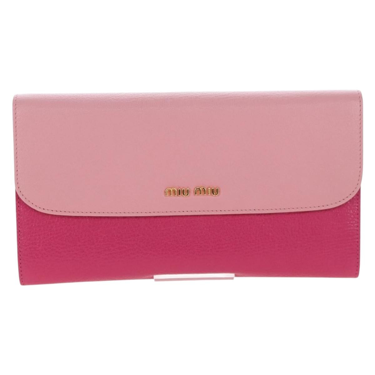 Miu Miu Wallet Leather Pink Auth BA15726V