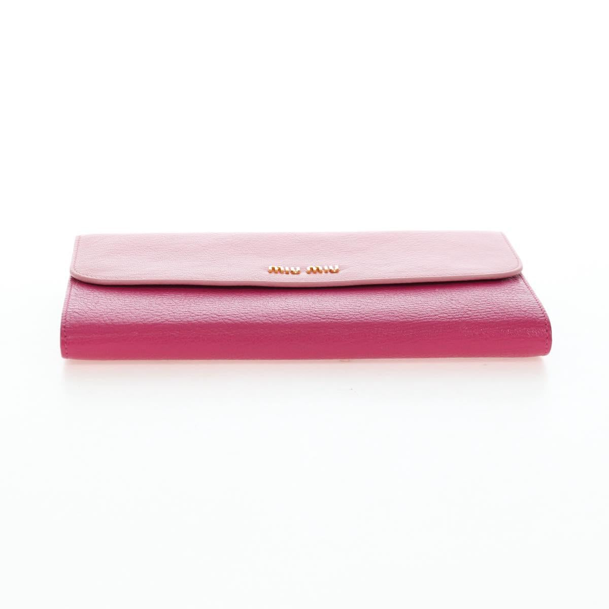 Miu Miu Wallet Leather Pink Auth BA15726V