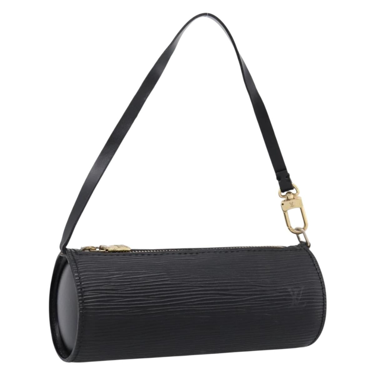 LOUIS VUITTON Epi Soufflot Pouch Black LV Auth BA15729